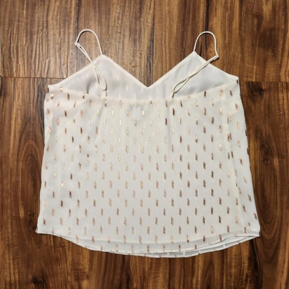 Nine West Ivory w/ Rose Gold Details Tank Top Size Small - Picture 2 of 6
